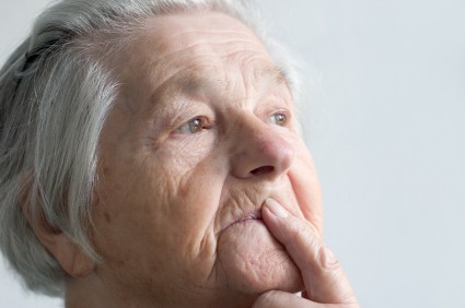 senior woman showing signs of dementia